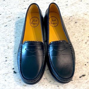 Jack Rogers Mens “Jasper” Black Penny Loafers Size 10.5 NWOT